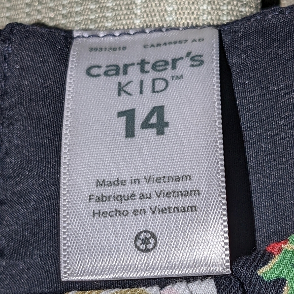 Carter's Black Holiday Unicorn Dress Kid's Size 14 GUC - Picture 2 of 4
